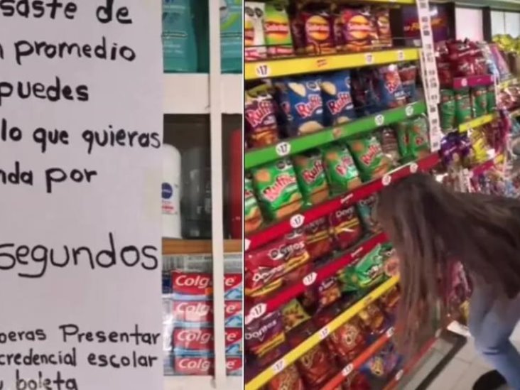 Niños de 10 pueden agarrar lo que quieran de la Tienda