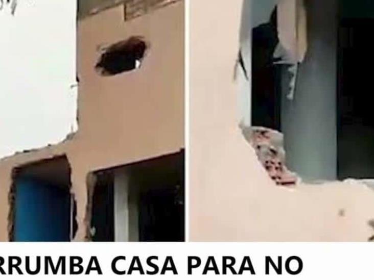 Destruye su casa para no dársela a la familia de suex pareja