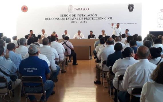 Instala Adán Augusto López el Consejo Estatal de Protección Civil 2019-2024