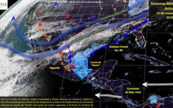 Frente Frío 44 traerá lluvias intensas para Tabasco; se pronostica dure todo el fin de semana