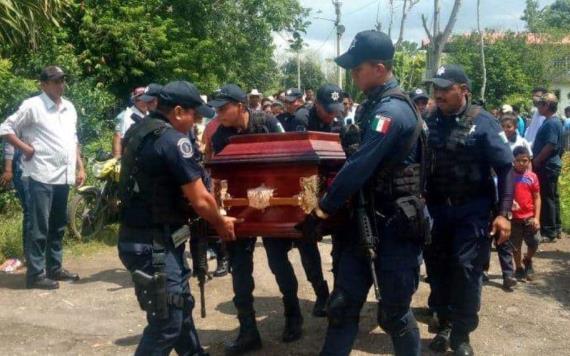 Dan el último adiós a José Benito López, policía asesinado en la CFE Villahermosa