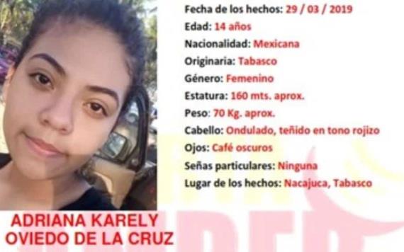 Ayúdanos a encontrarla, Adriana Karely desapareció el 29 de marzo