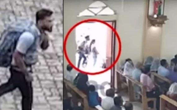 Graban en video la llegada de presunto terrorista suicida a iglesia de Sri Lanka
