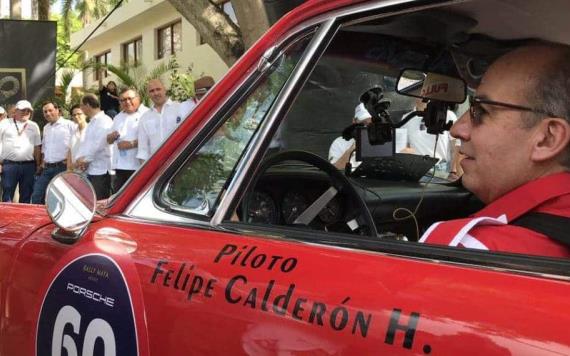 Felipe Calderón presume Porsche 1968 en Rally de Yucatán