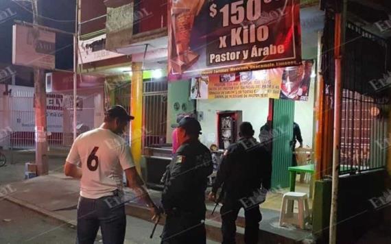 Asaltan taquería en plena avenida Méndez, en la colonia Tamulté; un hombre resultó herido