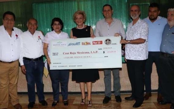 Cruz Roja Tabasco recibe donativo por parte de empresas editoriales y hoteleras de la entidad