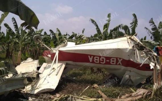 Cae avioneta en rancho platanero, sobre la carretera Teapa - Pichucalco; murió el piloto