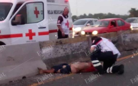 Hallan cadáver arrollado en repetidas ocasiones sobre la carretera Villahermosa - Teapa