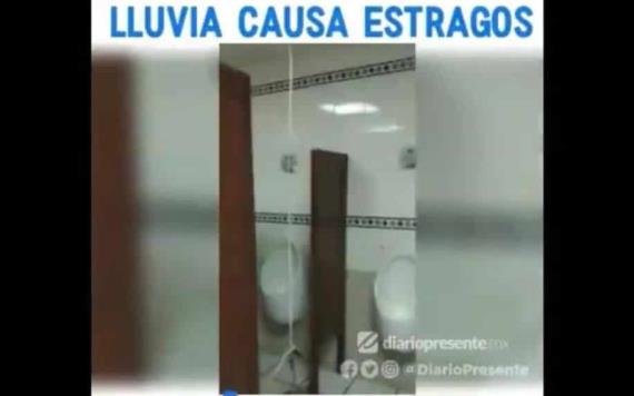 VIDEO Se cae techo de plafón de la Secretaría de Educación de Tabasco