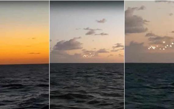 Video: Hombre capta 14 bolas de luz brillantes suspendidas sobre el océano Atlántico