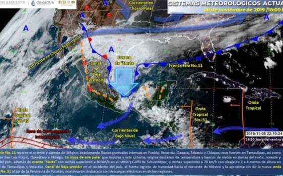 Se prevén bajas temperaturas en México; frente frío N° 11 mantendrá el potencial de lluvias