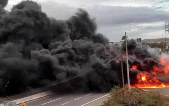 Reportan incendio de pipa en zona norte de Veracruz