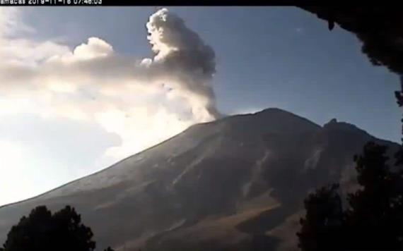 Volcán Popocatépetl emite 179 exhalaciones en las últimas horas