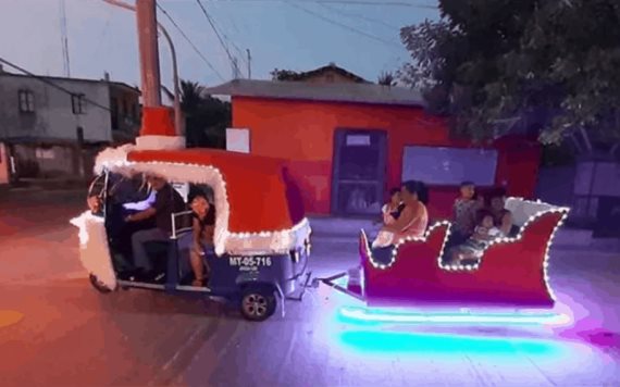 Abuelito gasta sus ahorros para convertir su mototaxi en un trineo