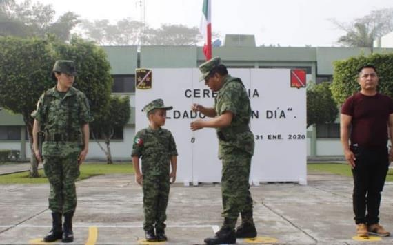 Niño es Soldado por un día del 57 Batallón de Infantería en Cárdenas