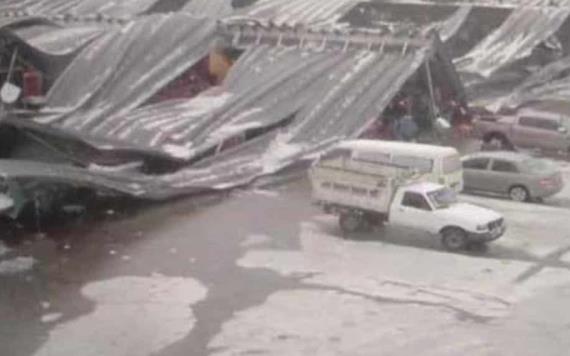 Colapsa techo de una nave en la Central de Abasto de la CDMX