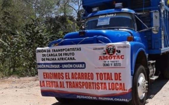 Transportistas toman instalaciones de planta de palma de aceite en Zapata