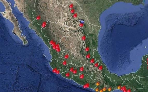 Registran 63 incendios forestales activos en México