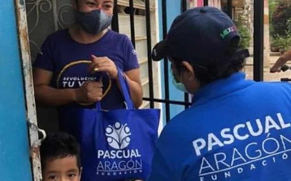 Entrega despensas Fundación Pascual Aragón; pide apoyo para seguir realizando esta labor