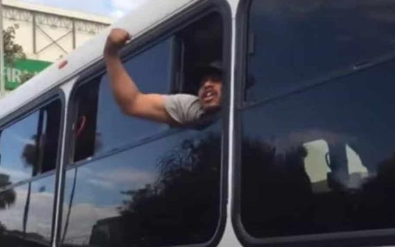 "Los obreros movemos a México, ridículos", grita hombre desde camión a manifestantes en autos