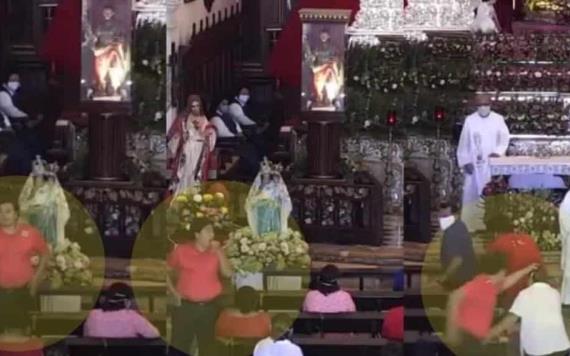 VIDEO: Sujeto golpea a mujeres en plena misa