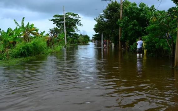 Fraccionamiento Lagunas inundado por lluvias