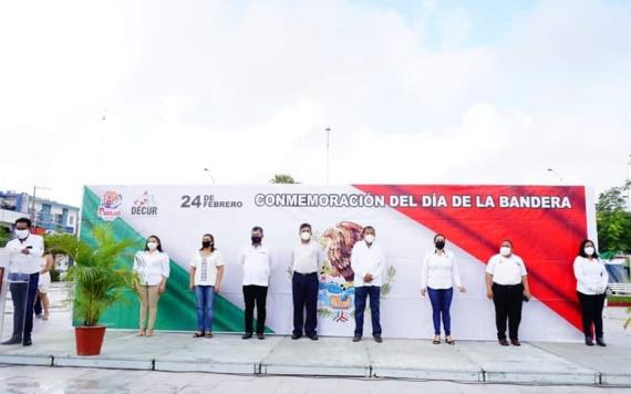 Conmemoran Día De la Bandera Mexicana en Paraíso