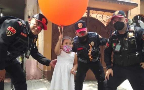 Policías de Seguridad Pública de la CDMX, llevaron alegría a los niños