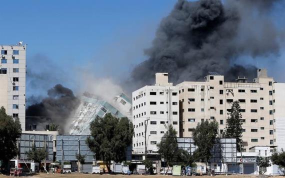 Fue bombardeado el edificio de medios de comunicación en la Franja de Gaza por Israel