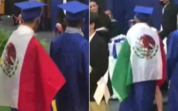 Vídeo: En Estados Unidos niegan diploma a un joven por portar la bandera de México