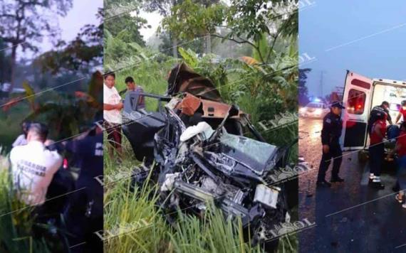 Accidente vial en el km 50, carretera Federal Villahermosa - Chetumal