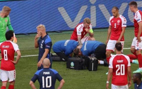 La Eurocopa se detuvo en el minuto 44 después de que un jugador se desplomara en el campo de juego