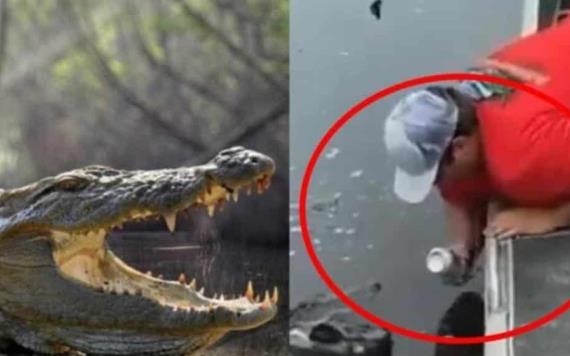 VIDEO: Hombre usó la boca de un cocodrilo para abrir una lata de cerveza