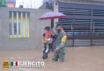 Activan Plan DN-III-E tras afectaciones por lluvias en Lázaro Cárdenas, Michoacán