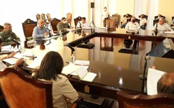 Gobernador Manuel Merino encabezó esta tarde la tercera reunión semanal del Consejo Estatal de Protección Civil