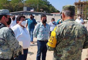 Supervisan construcción de sede de la Guardia Nacional en Macuspana