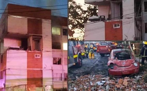Explota tanque de tanque de gas en edificio de Pachuca; deja dos heridos