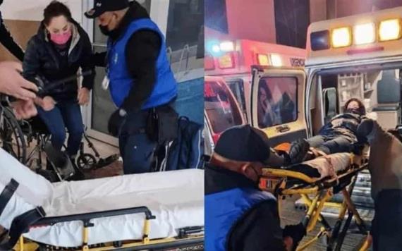 Tatiana es trasladada en ambulancia al hospital en Ciudad Juárez