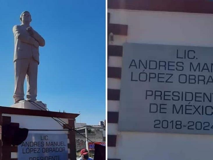 Develan estatua de AMLO en Atlacomulco Develan estatua de AMLO en Atlacomulco