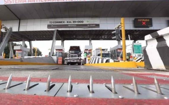 Camión de carga estrena sistema poncha llantas  en Ecatepec