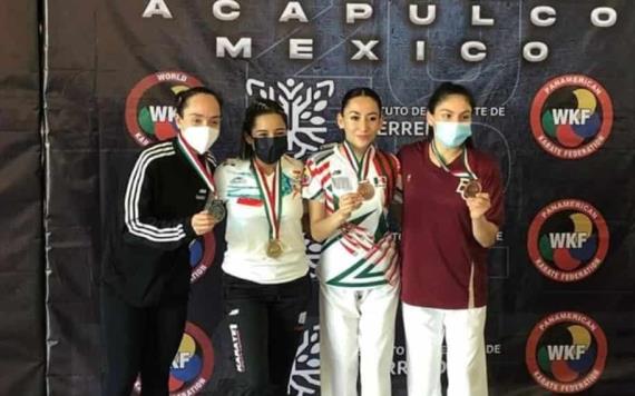 Karatekas tabasqueños obtuvieron un oro, dos platas y par de bronces en el Selectivo Nacional 2022