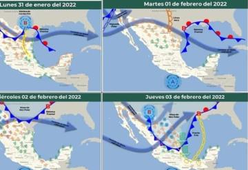 Clima 31 de Enero; Frente frío Núm.27 provocará lluvias y heladas: 