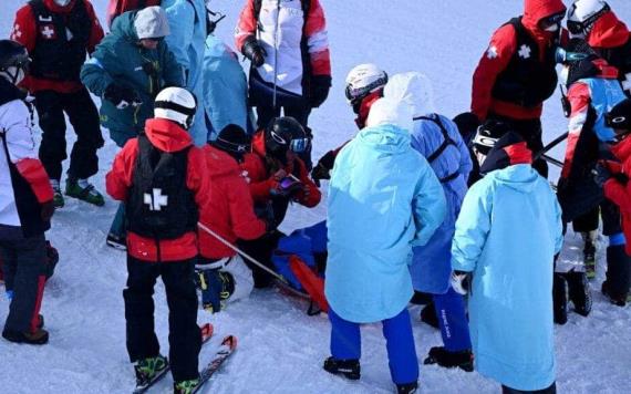 Esquiadora japonesa sufre espantosa lesión de columna y queda fuera de Juegos Olímpicos