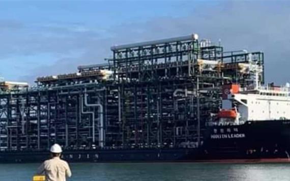 Arriba el barco Huanjin Leader con equipamiento para la refinería Olmeca Dos Bocas