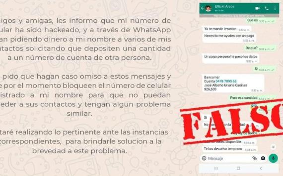 Alcalde de Tacotalpa denuncia hackeo de su WhatsApp