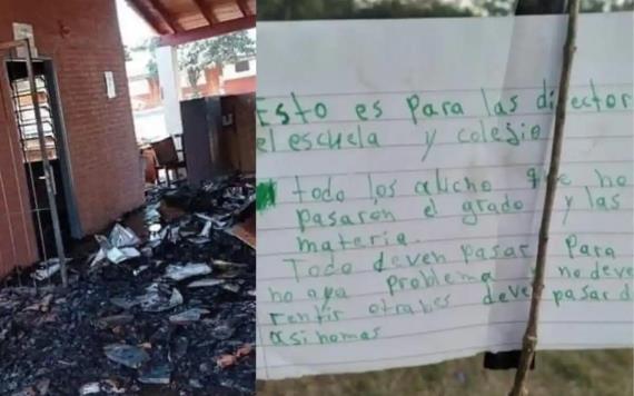 Tras reprobar alumnos queman escuela en Paraguay