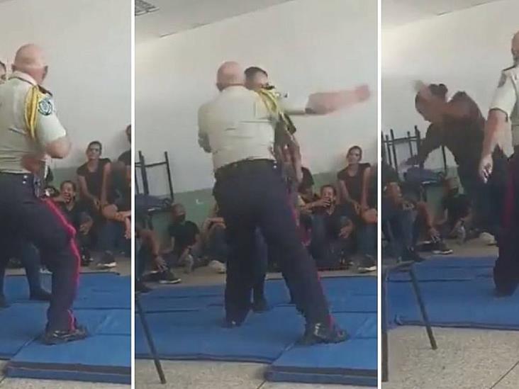 Instructor de la policía golpea a alumna y causa indignación en Venezuela Instructor de la policía golpea a alumna y causa indignación en Venezuela