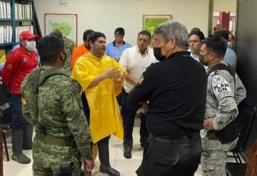 Arriba Guardia Nacional y Ejército Mexicano por afectaciones de las lluvias en diversas localidades de Tacotalpa