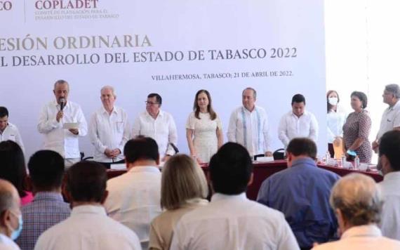 Gobernador encabezó la primera sesión ordinaria del Comité de Planeación para el Desarrollo del Estado de Tabasco 2022