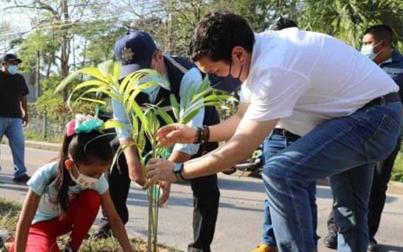 Prosigue la campaña de reforestación en Cunduacán
